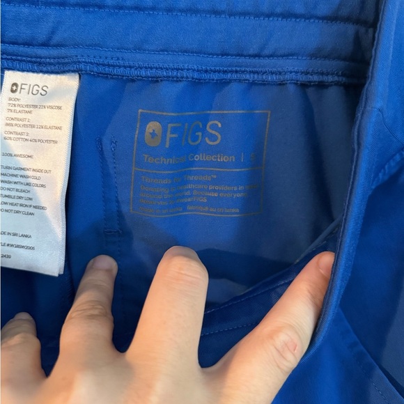 Figs Blue Jogger Scrub Pants Drawstring Waist Pockets Women's Size Small - Picture 7 of 9